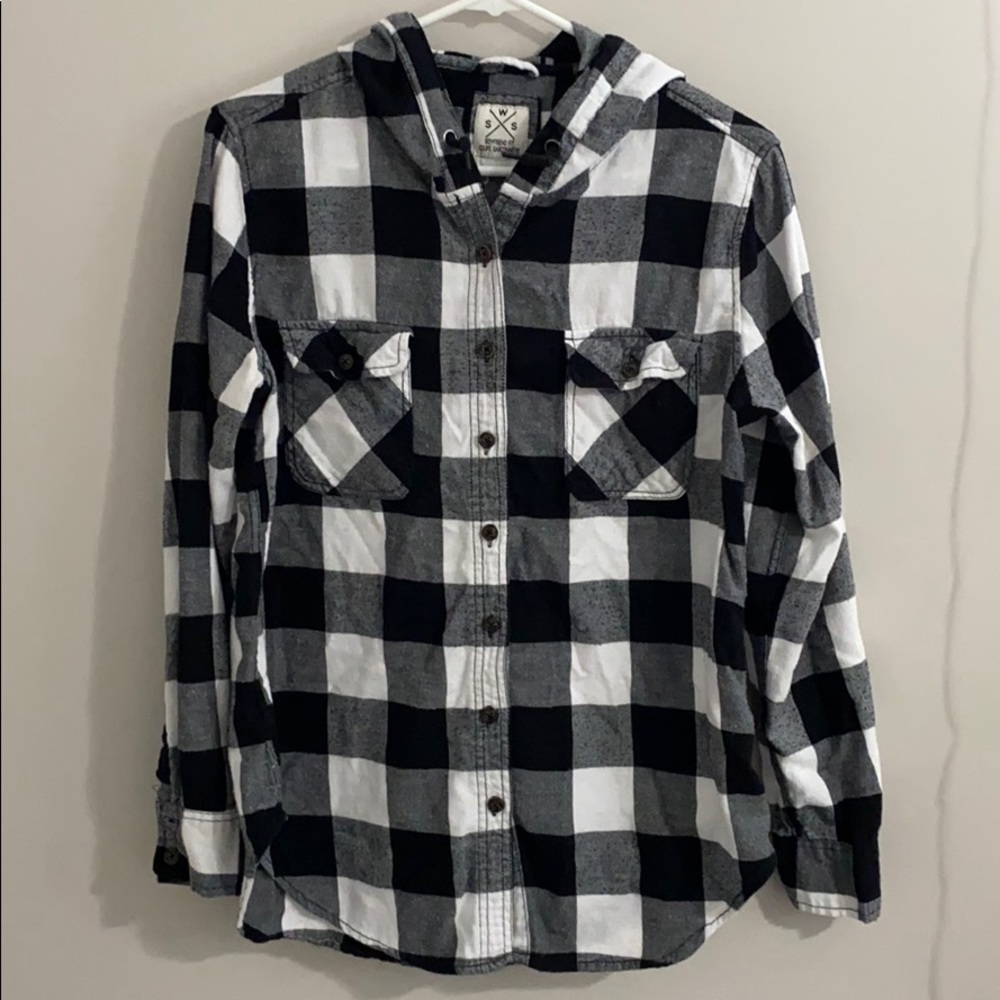 Black and White button down flannel